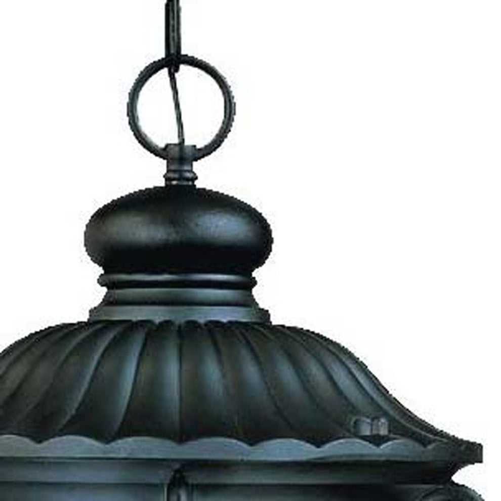Naples 3-Light Matte Black Hanging Light By Homeroots | Chandeliers | Modishstore - 4
