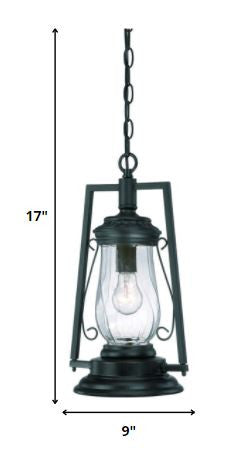 Matte Black Oil Lamp Hanging Light By Homeroots | Chandeliers | Modishstore - 2