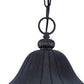 XL Three Light Matte Black Leaf Detail Hanging Light By Homeroots