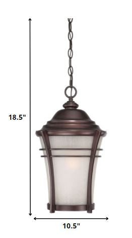 Frosted Glass Bronze Lantern Hanging Light By Homeroots | Lanterns | Modishstore - 2