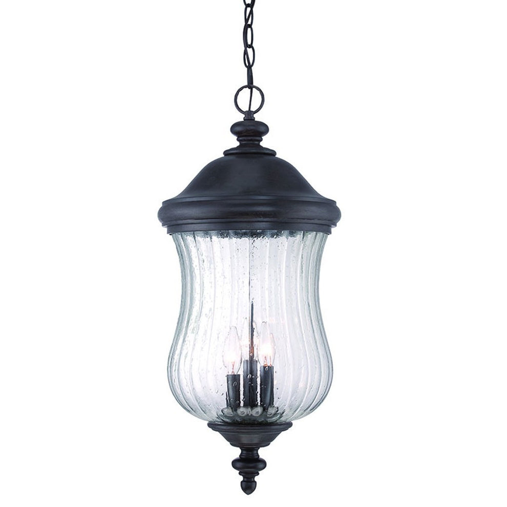 XL Three Light Matte Black Urn Shaped Hanging Light By Homeroots | Chandeliers | Modishstore - 2
