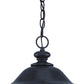 XL Three Light Matte Black Urn Shaped Hanging Light By Homeroots