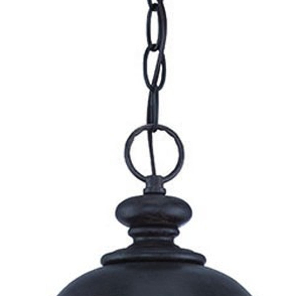 XL Three Light Matte Black Urn Shaped Hanging Light By Homeroots