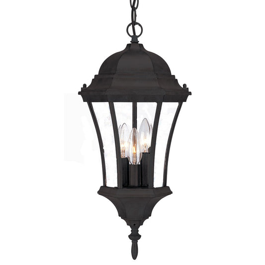 Three Light Matte Black Carousel Lantern Hanging Light By Homeroots | Lanterns | Modishstore