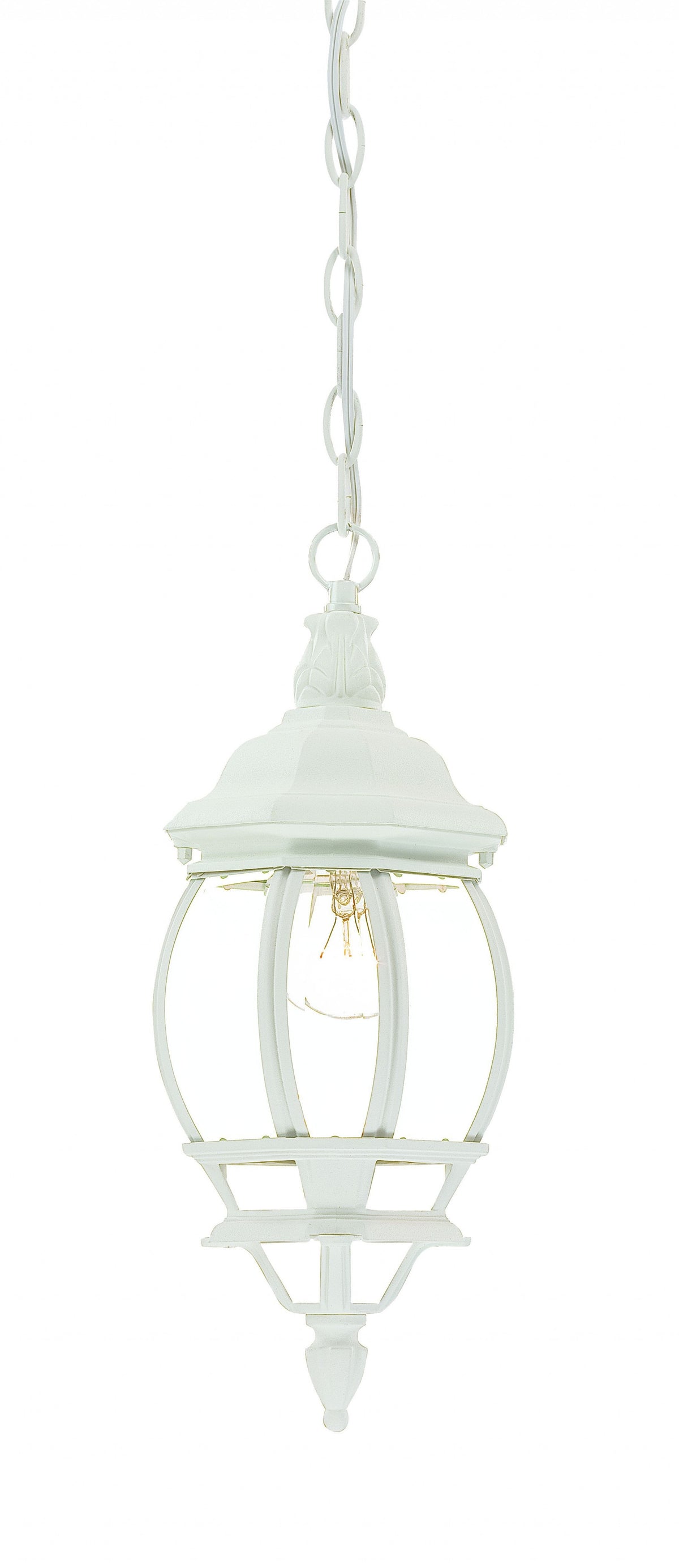 White Glass Globe Hanging Light By Homeroots | Chandeliers | Modishstore