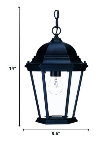Matte Black Domed Glass Lantern Hanging Light By Homeroots | Lanterns | Modishstore - 2