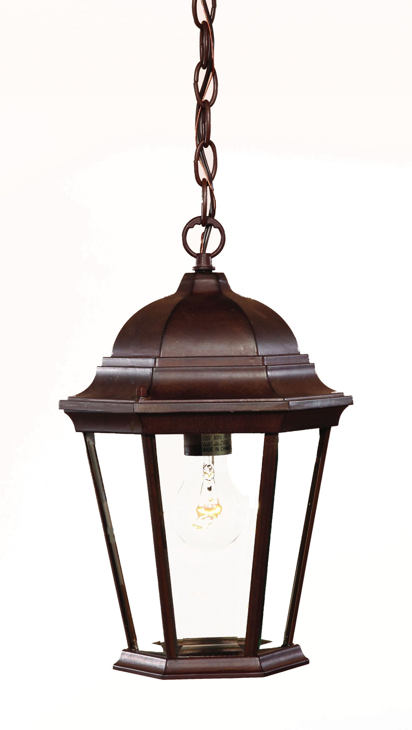 Dark Brown Domed Glass Lantern Hanging Light By Homeroots | Lanterns | Modishstore