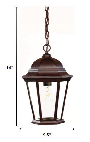 Dark Brown Domed Glass Lantern Hanging Light By Homeroots | Lanterns | Modishstore - 2