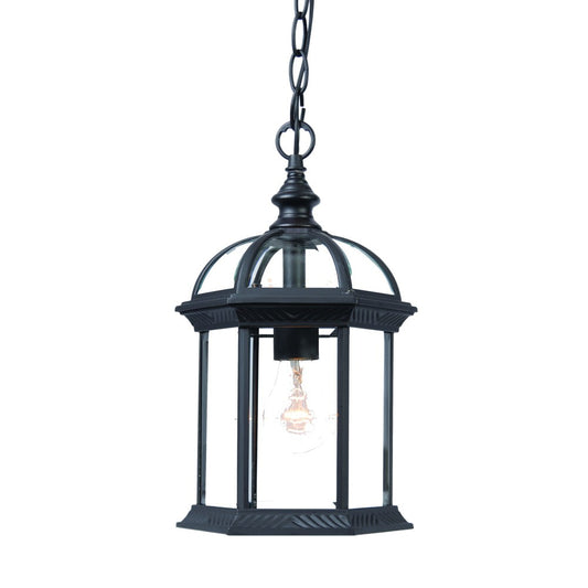 Matte Black Cage Hanging Light By Homeroots | Chandeliers | Modishstore