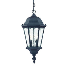 Two Light Matte Black Carousel Lantern Hanging Light By Homeroots