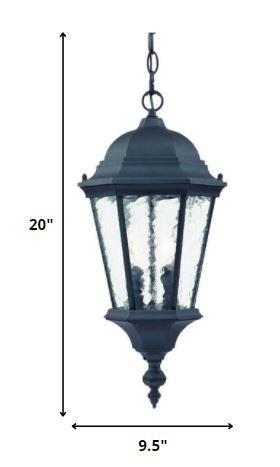 Two Light Matte Black Carousel Lantern Hanging Light By Homeroots | Lanterns | Modishstore - 2
