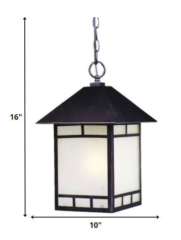Antique Bronze Frosted Glass Hanging Lantern Light By Homeroots | Lanterns | Modishstore - 2