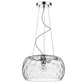 Mystere 1-Light Polished Chrome Pendant With Dimpled Glass Shade By Homeroots | Pendant Lamps | Modishstore