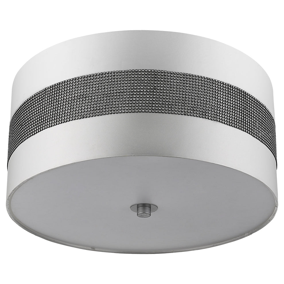 Harmony 3-Light Metallic Silver Pendant With Crystal Studded Platinum Sheen Shade By Homeroots | Pendant Lamps | Modishstore - 3