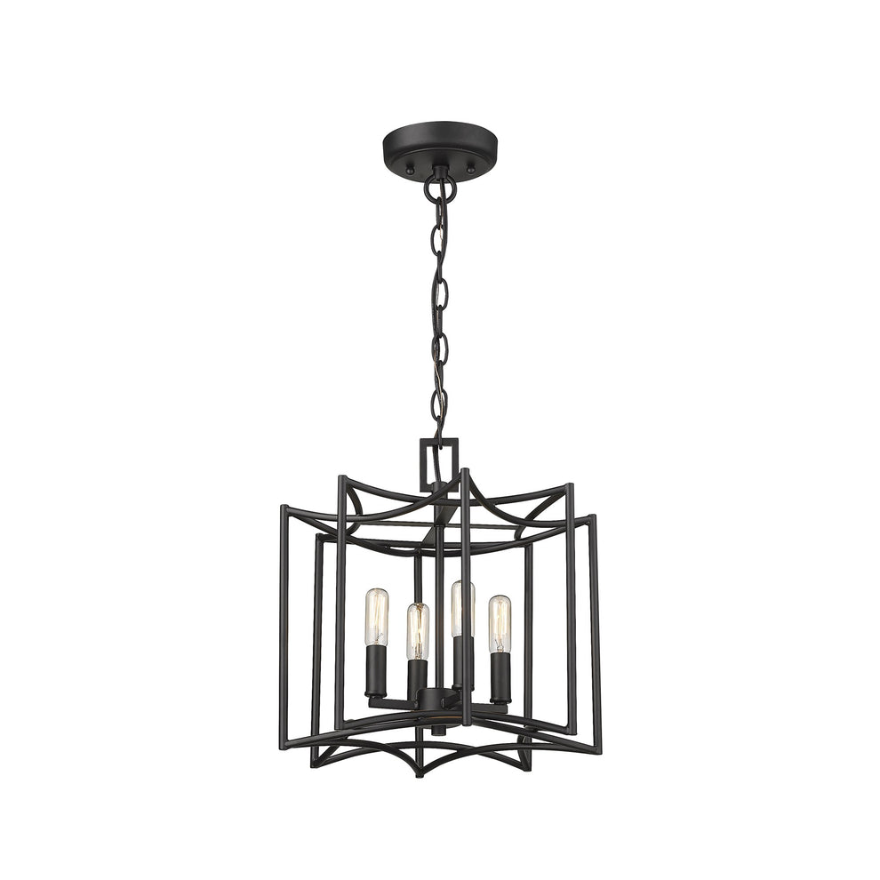 Rhian 4-Light Matte Black Pendant By Homeroots | Pendant Lamps | Modishstore - 4