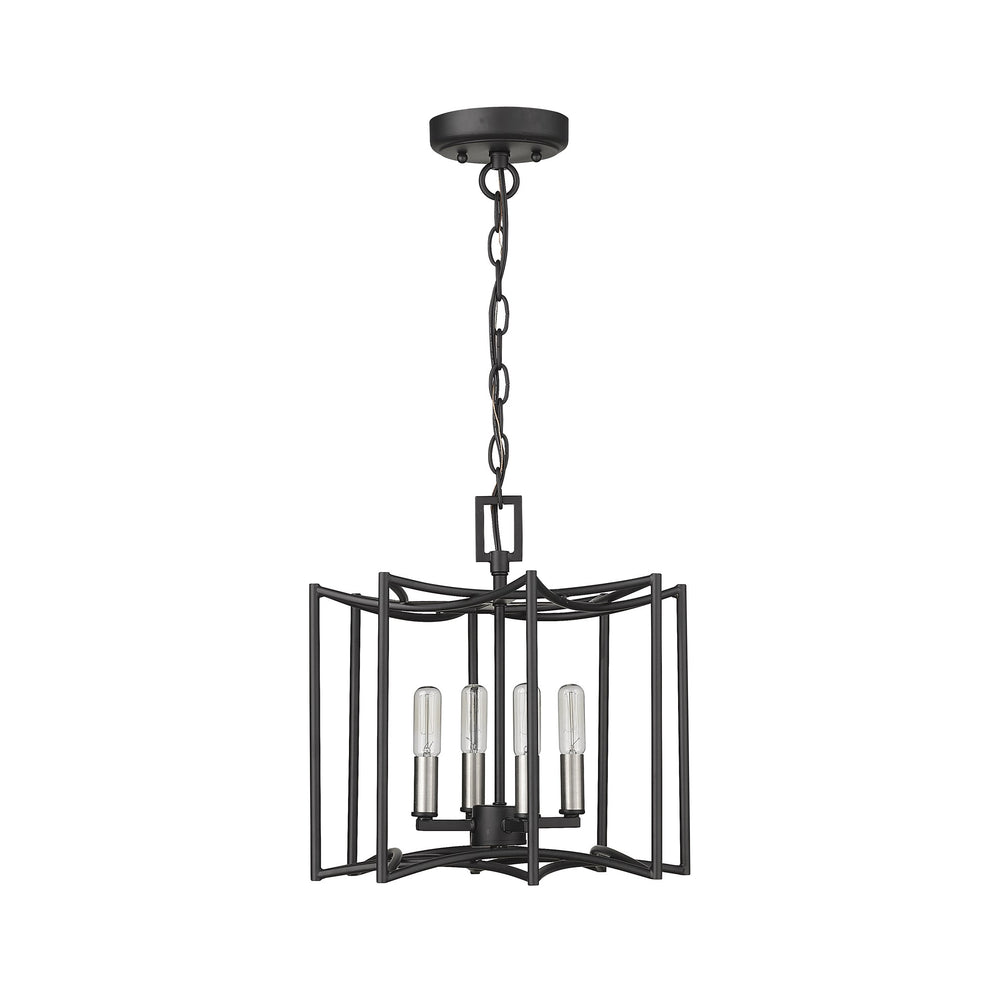 Rhian 4-Light Matte Black Pendant By Homeroots | Pendant Lamps | Modishstore - 5