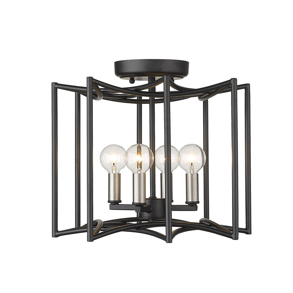 Rhian 4-Light Matte Black Pendant By Homeroots | Pendant Lamps | Modishstore - 8