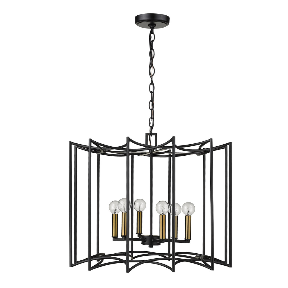 Rhian 8-Light Matte Black Pendant By Homeroots | Pendant Lamps | Modishstore - 2