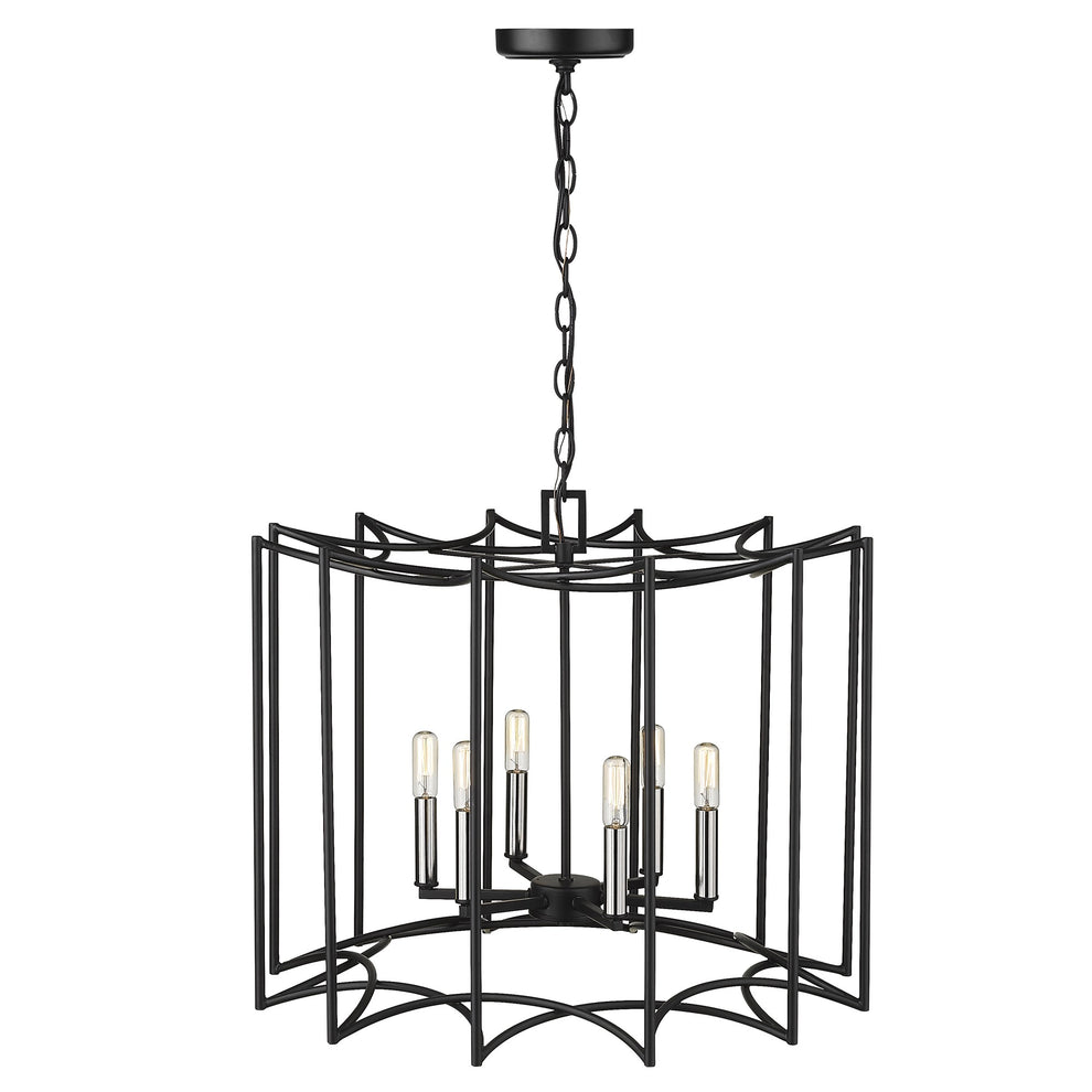 Rhian 8-Light Matte Black Pendant By Homeroots | Pendant Lamps | Modishstore - 3