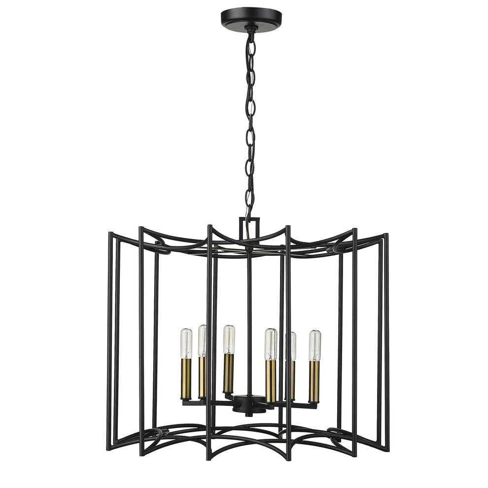Rhian 8-Light Matte Black Pendant By Homeroots | Pendant Lamps | Modishstore - 4