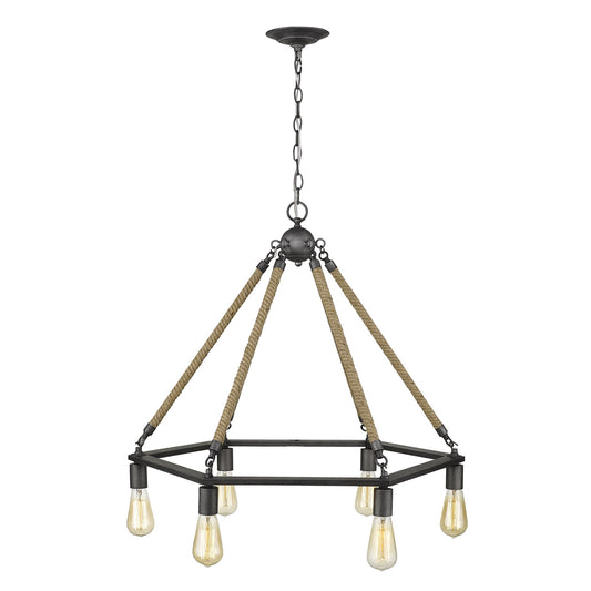 Holden 6-Light Antique Gray Wagon Wheel Chandelier By Homeroots | Chandeliers | Modishstore