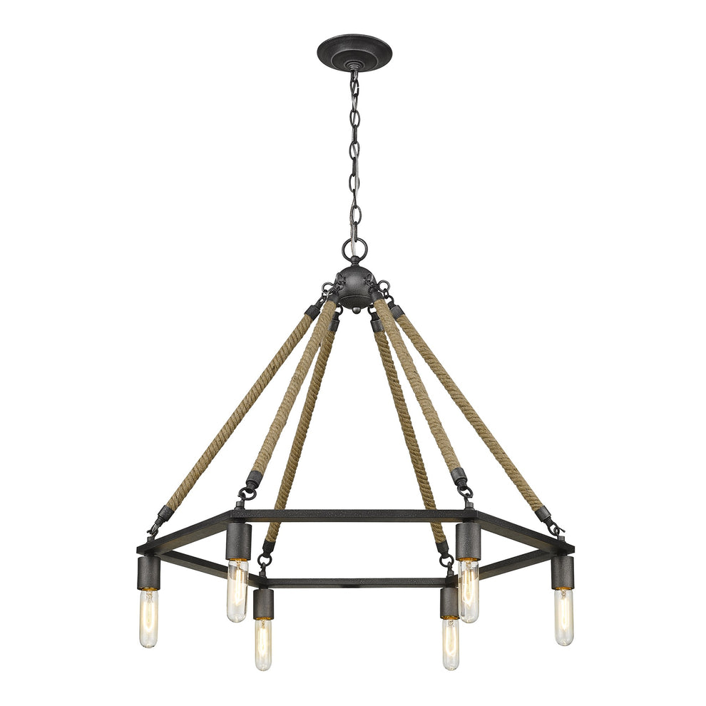 Holden 6-Light Antique Gray Wagon Wheel Chandelier By Homeroots | Chandeliers | Modishstore - 2