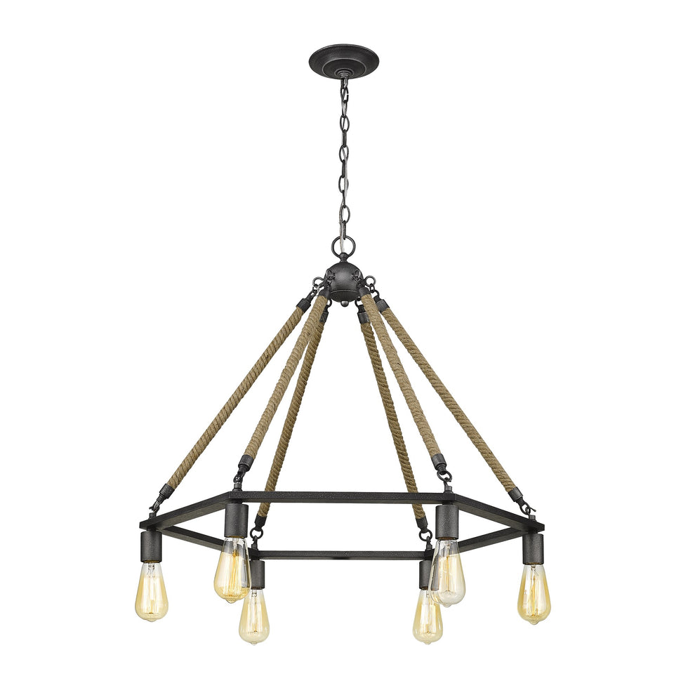 Holden 6-Light Antique Gray Wagon Wheel Chandelier By Homeroots | Chandeliers | Modishstore - 4
