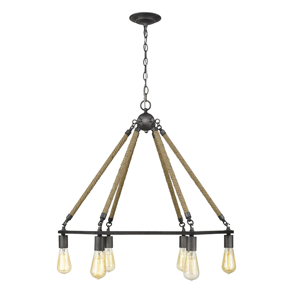 Holden 6-Light Antique Gray Wagon Wheel Chandelier By Homeroots | Chandeliers | Modishstore - 6
