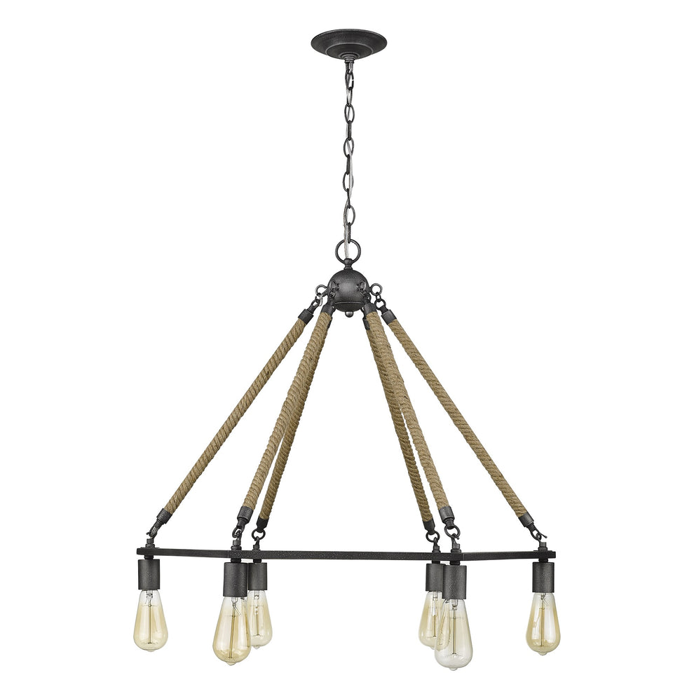 Holden 6-Light Antique Gray Wagon Wheel Chandelier By Homeroots | Chandeliers | Modishstore - 7
