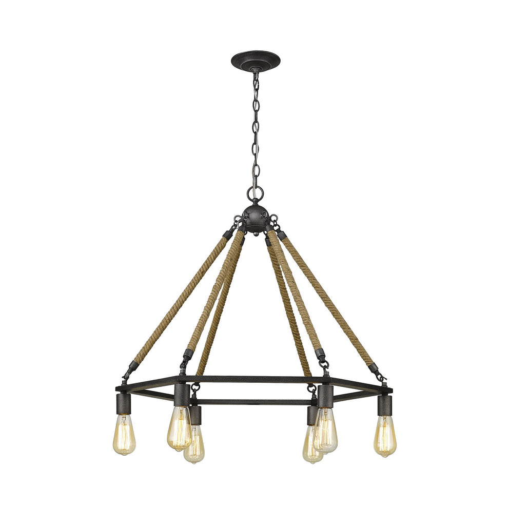 Holden 6-Light Antique Gray Wagon Wheel Chandelier By Homeroots | Chandeliers | Modishstore - 9