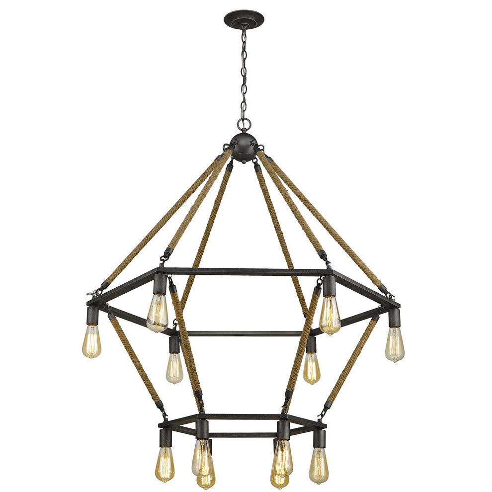 Holden 12-Light Antique Gray Wagon Wheel Chandelier By Homeroots | Chandeliers | Modishstore - 2