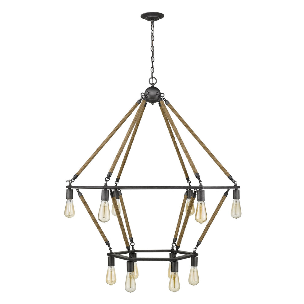 Holden 12-Light Antique Gray Wagon Wheel Chandelier By Homeroots | Chandeliers | Modishstore - 4