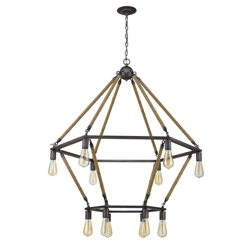 Holden 12-Light Antique Gray Wagon Wheel Chandelier By Homeroots | Chandeliers | Modishstore - 5