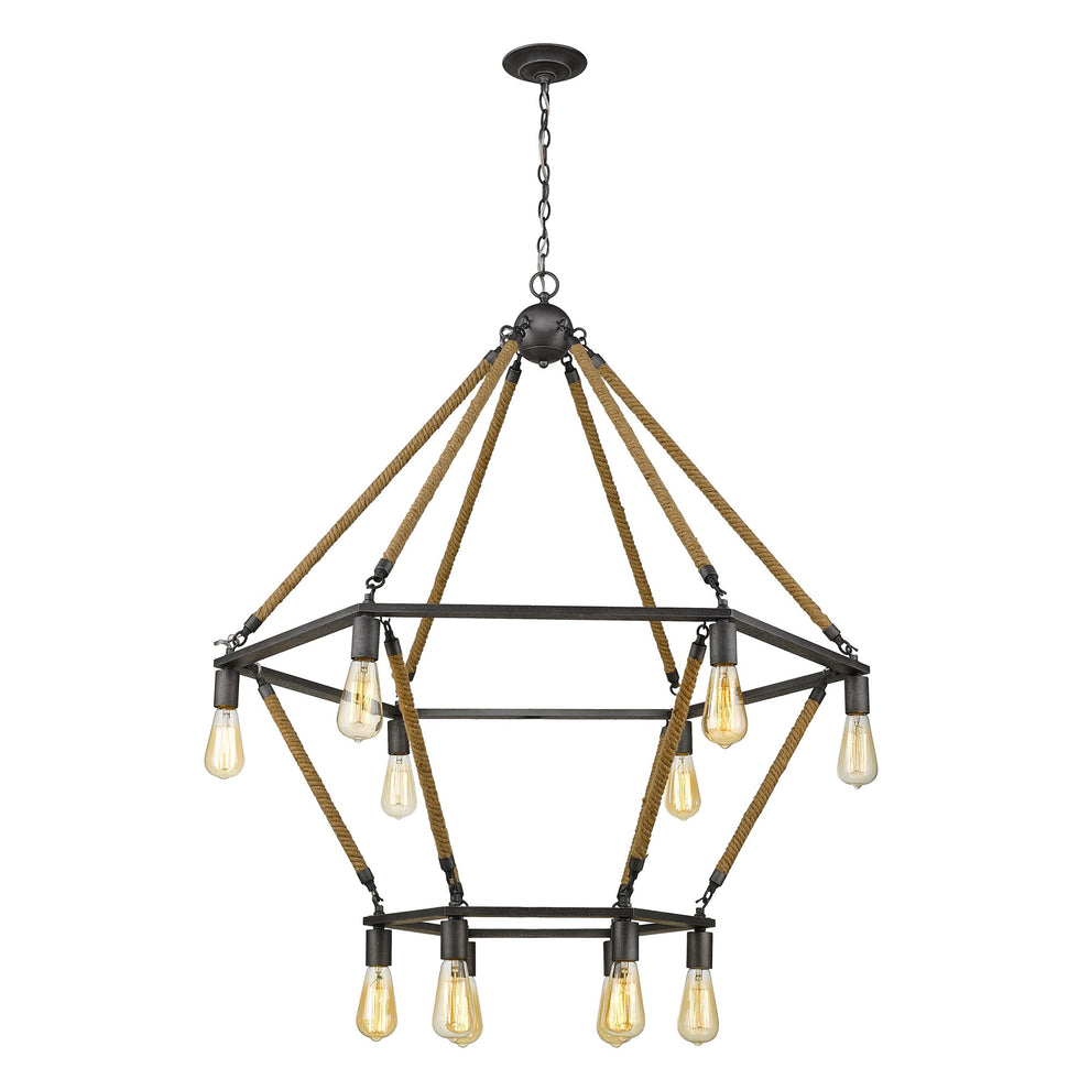 Holden 12-Light Antique Gray Wagon Wheel Chandelier By Homeroots | Chandeliers | Modishstore - 6