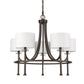 Kara 5-Light Oil-Rubbed Bronze Chandelier With Fabric Shades And Crystal Bobeches By Homeroots