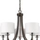 Kara 5-Light Oil-Rubbed Bronze Chandelier With Fabric Shades And Crystal Bobeches By Homeroots