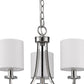 Kara 3-Light Polished Nickel Chandelier With Fabric Shades And Crystal Bobeches By Homeroots