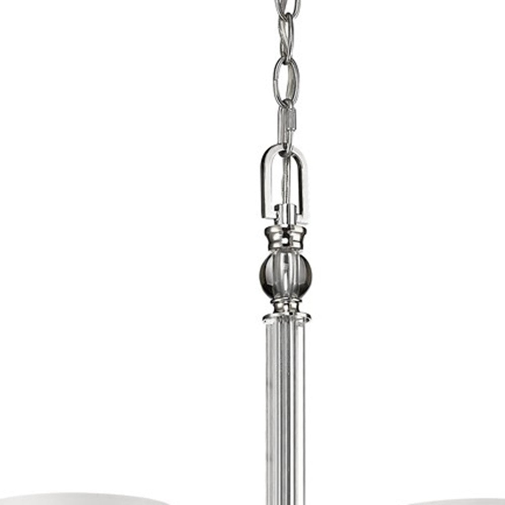 Lily 5-Light Polished Nickel Chandelier With Fabric Shades And Crystal Accents By Homeroots | Chandeliers | Modishstore - 3