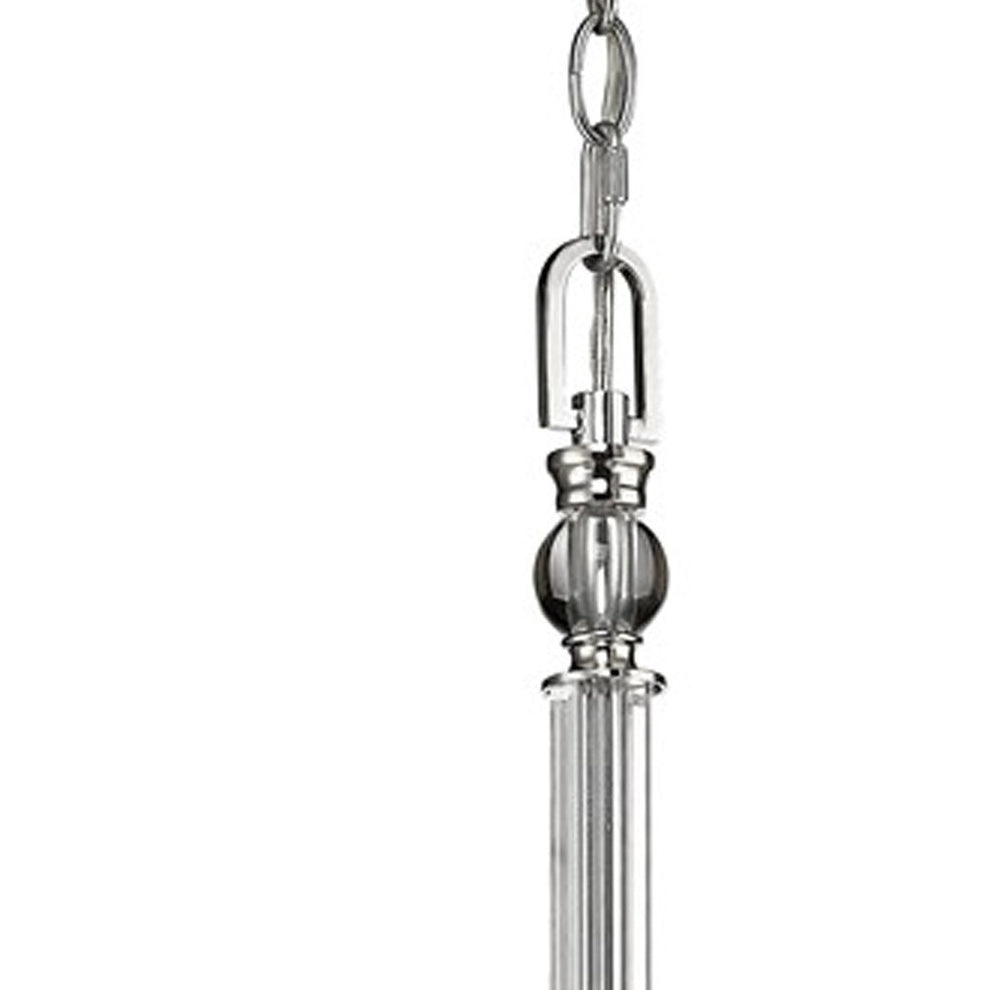 Lily 5-Light Polished Nickel Chandelier With Fabric Shades And Crystal Accents By Homeroots | Chandeliers | Modishstore - 4
