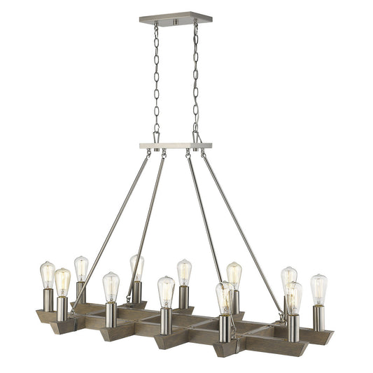 Finnick 12-Light Satin Nickel Chandelier By Homeroots | Chandeliers | Modishstore