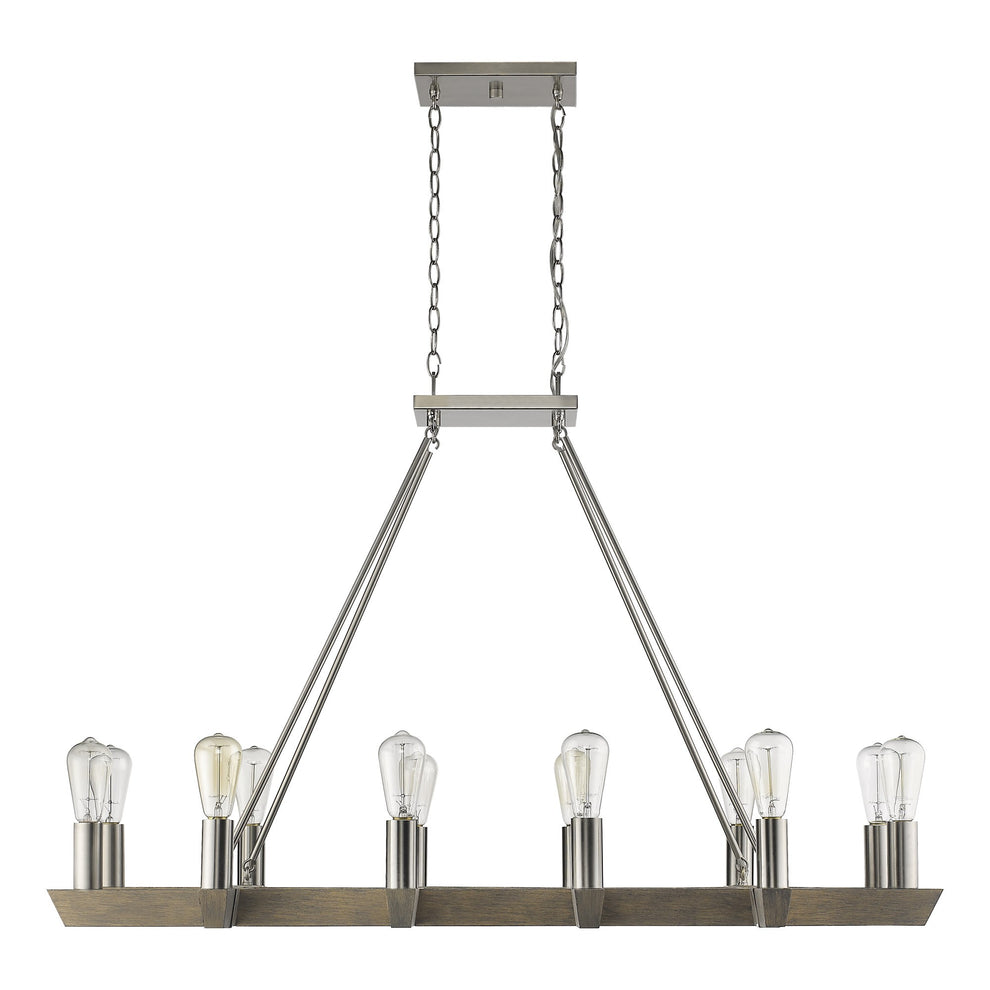 Finnick 12-Light Satin Nickel Chandelier By Homeroots | Chandeliers | Modishstore - 3