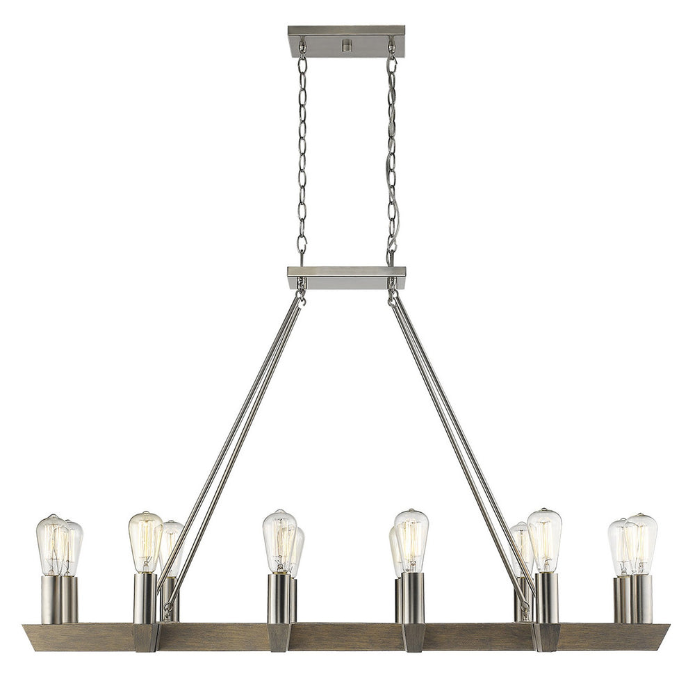 Finnick 12-Light Satin Nickel Chandelier By Homeroots | Chandeliers | Modishstore - 4