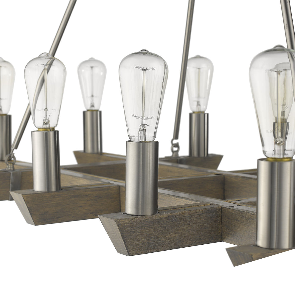 Finnick 12-Light Satin Nickel Chandelier By Homeroots | Chandeliers | Modishstore - 5