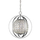 Olivia 1-Light Polished Nickel Crystal Globe Pendant By Homeroots - 398064 | Pendant Lamps | Modishstore