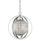 Olivia 1-Light Polished Nickel Crystal Globe Pendant By Homeroots - 398064 | Pendant Lamps | Modishstore - 2