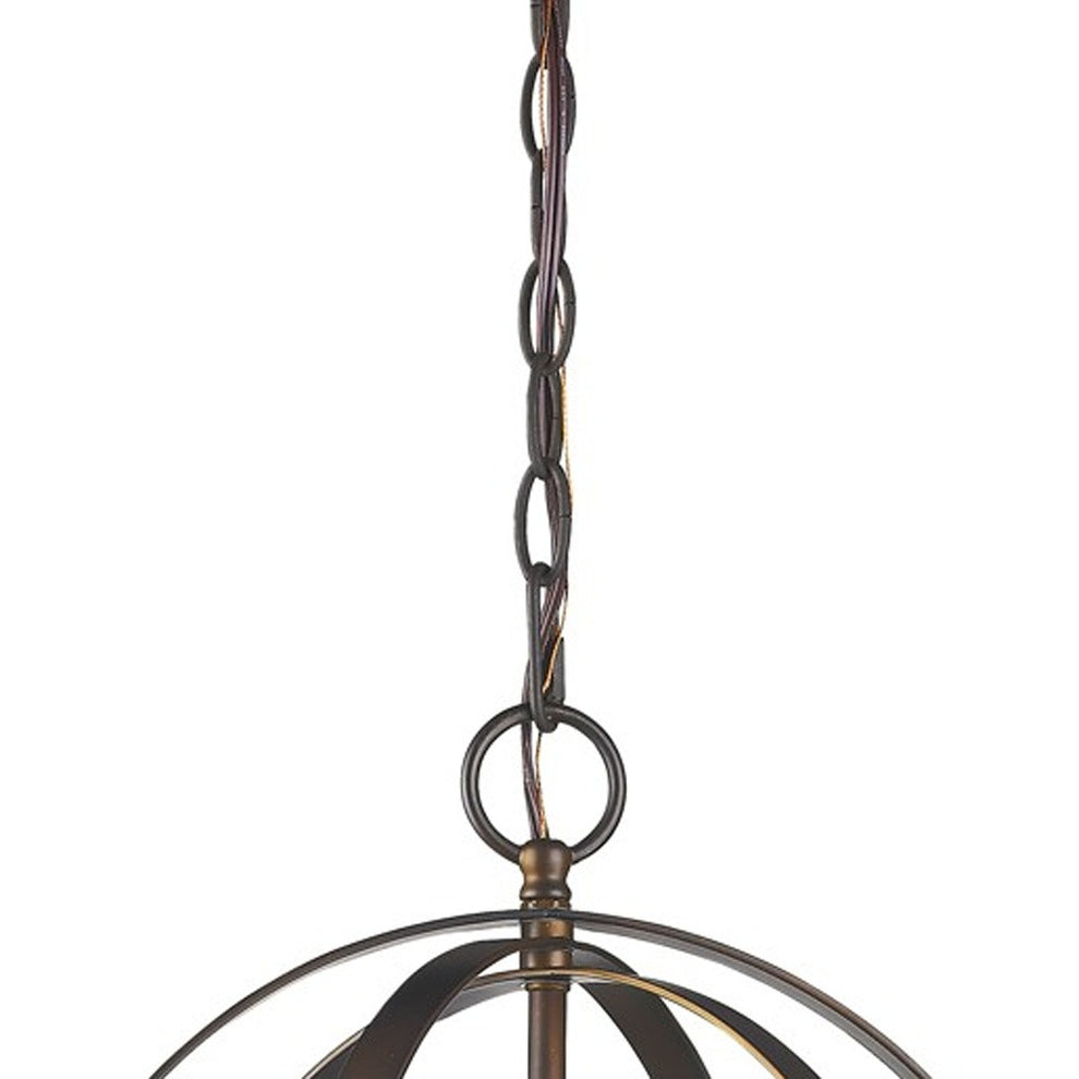 Olivia 1-Light Oil-Rubbed Bronze Crystal Globe Pendant By Homeroots - 398067 | Pendant Lamps | Modishstore - 3