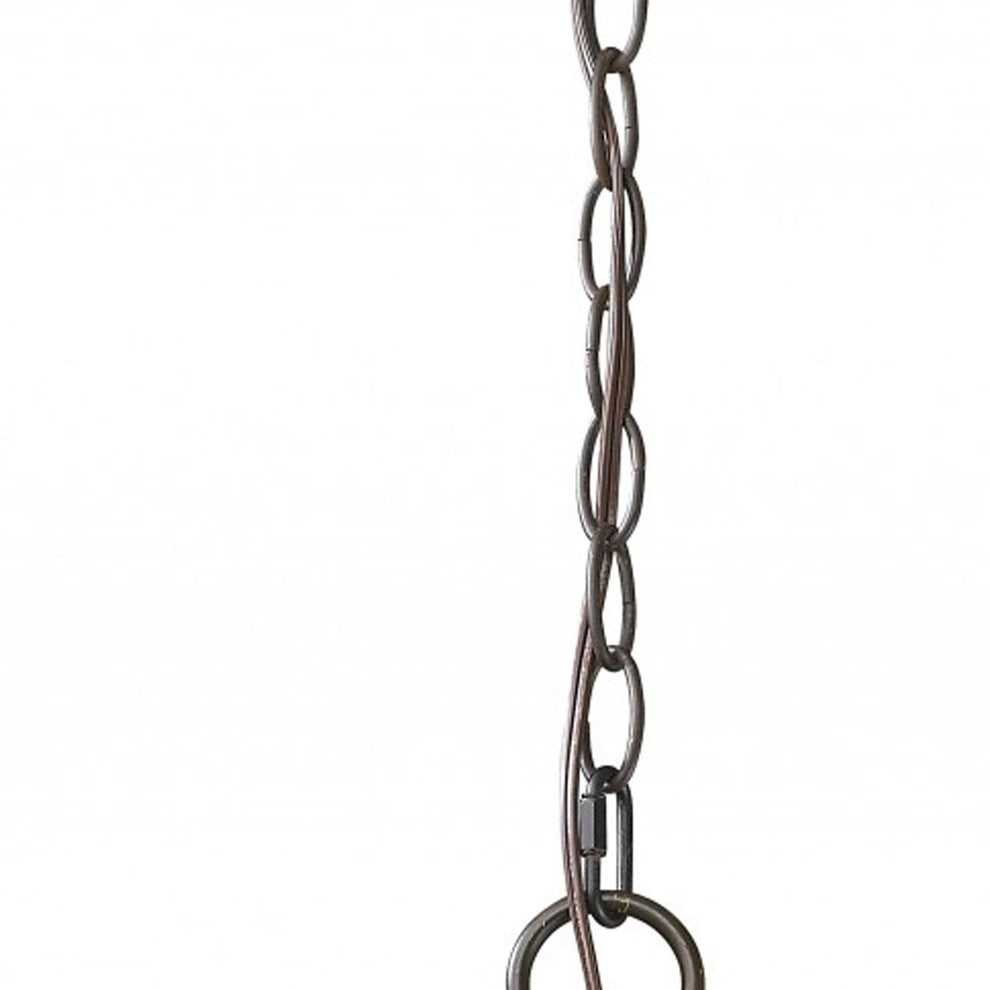 Aria 3-Light Oil-Rubbed Bronze Globe Pendant With Mother Of Pearl Accents By Homeroots | Pendant Lamps | Modishstore - 4