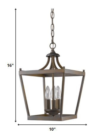 Vintage Brown Metal Tapered Hanging Light By Homeroots | Chandeliers | Modishstore - 5