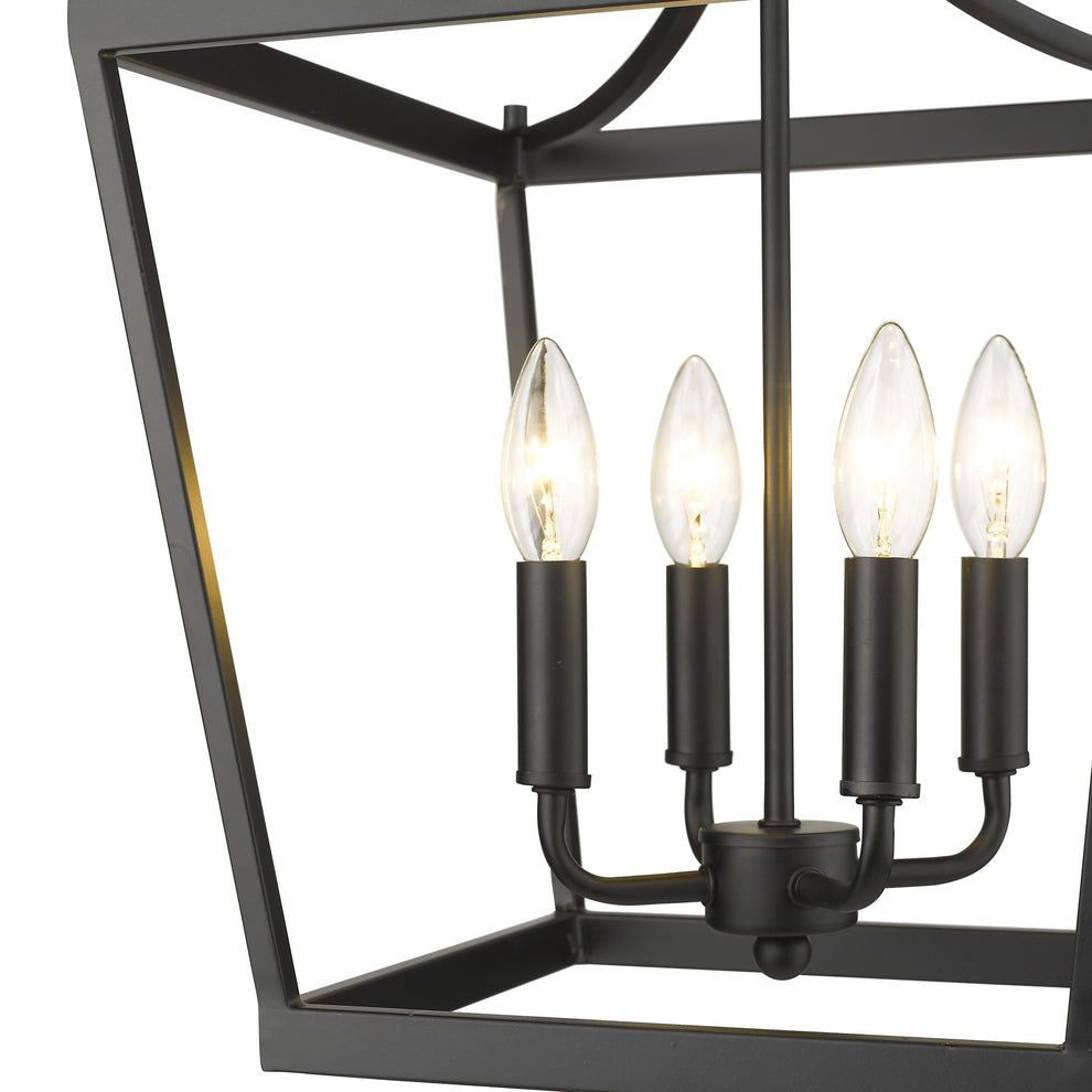 Kennedy 4-Light Matte Black Pendant By Homeroots | Pendant Lamps | Modishstore - 6