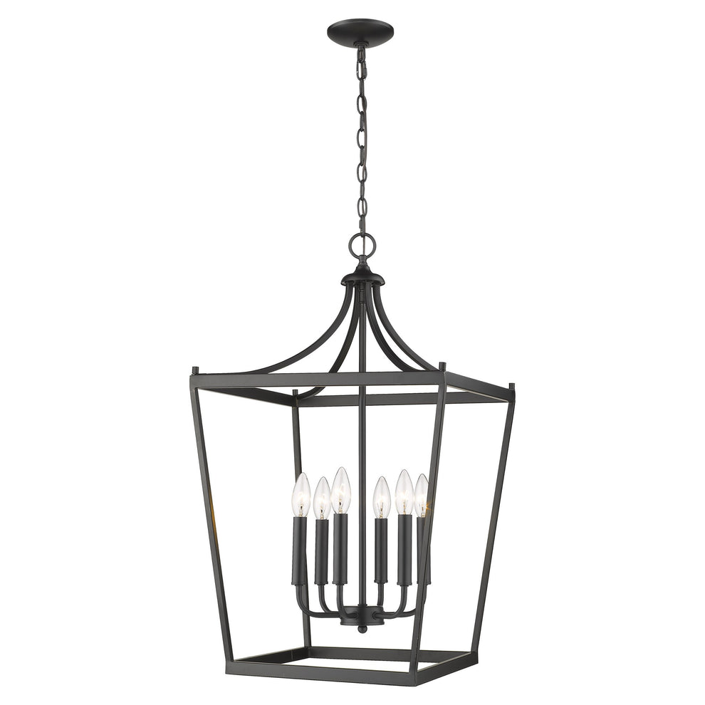 Kennedy 6-Light Matte Black Pendant By Homeroots | Pendant Lamps | Modishstore - 2
